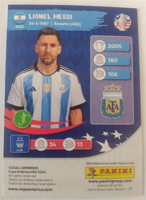 Brazil 2024 Panini Copa America USA C35 Lionel Messi Trading Card EBay