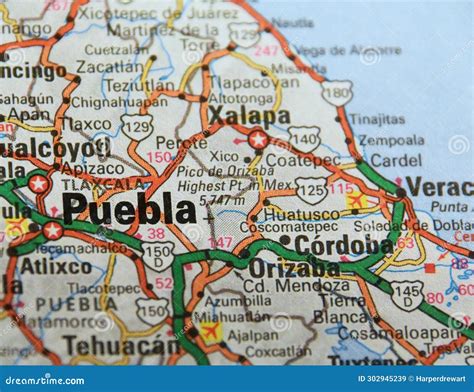 Map Image of Puebla Mexico stock image. Image of cities - 302945239