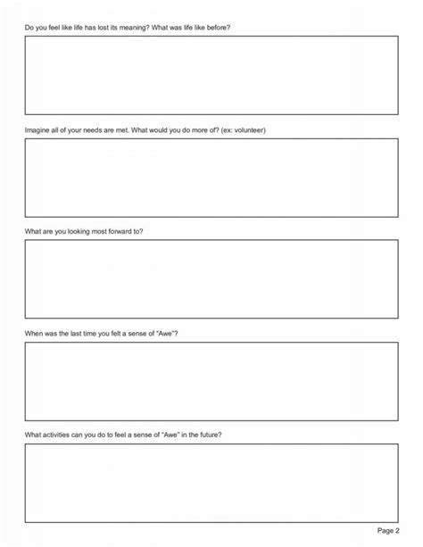 Existential Therapy Worksheet Editable Fillable Printable Pdf