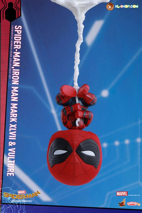 Hot Toys COSB Spider Man Homecoming Cosbaby Bobble Head Series Spider Man Iron Man