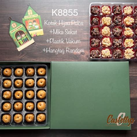 Jual 5 Pcs Kotak Box Mika Sekat 30 HIJAU Kotak Nastar Kue Lebaran