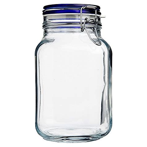 Bormioli Rocco Fido Square Jar With Blue Lid 67 5 Ounce