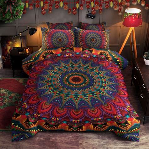 Hippie Duvet Cover Bedding Set Metal Pigeon