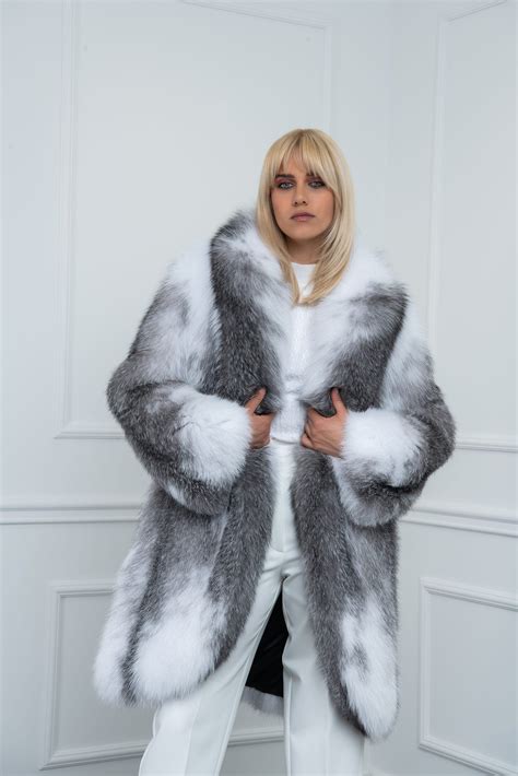 Arctic Marble Fox Jacket | Shopifur