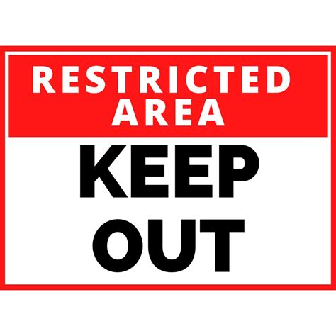 Restricted Area Keep Out Laminated Sign Waterproof Signage A4 Shopee