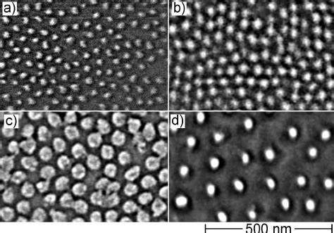 Scanning Electron Microscope Images Of Ag Nanoparticle Arrays The