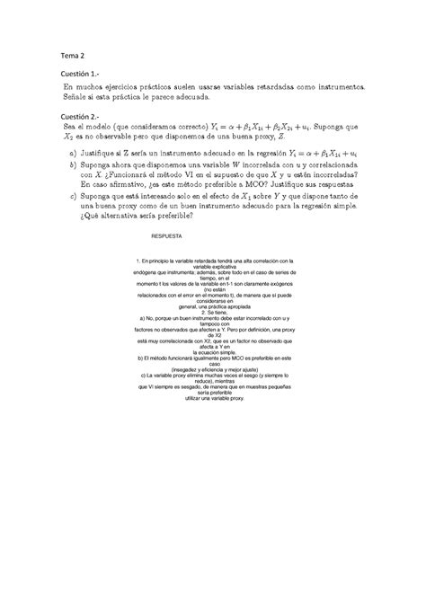 Tema 2 econometria ejercicios con solución Econometría Tema 2