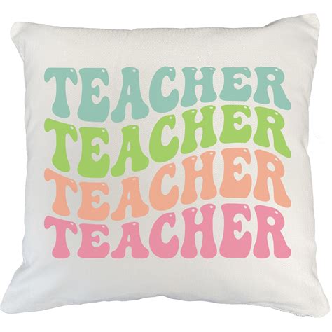 Teacher Teaching Profession Or School Themed Groovy Retro Wavy Text