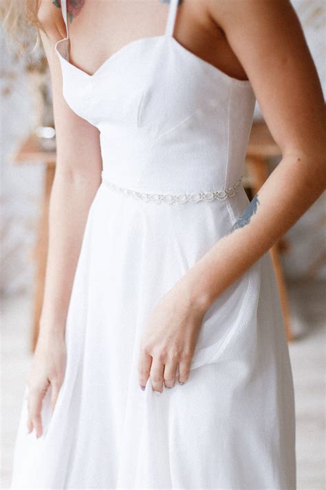 Simple Wedding Dress Linen Bridal Gown Minimalist Wedding | Etsy