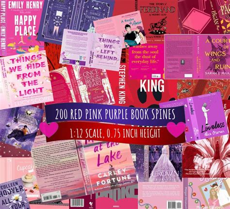 200 Mini Book Covers By Spine Color Red Purple And Pink Perfect For