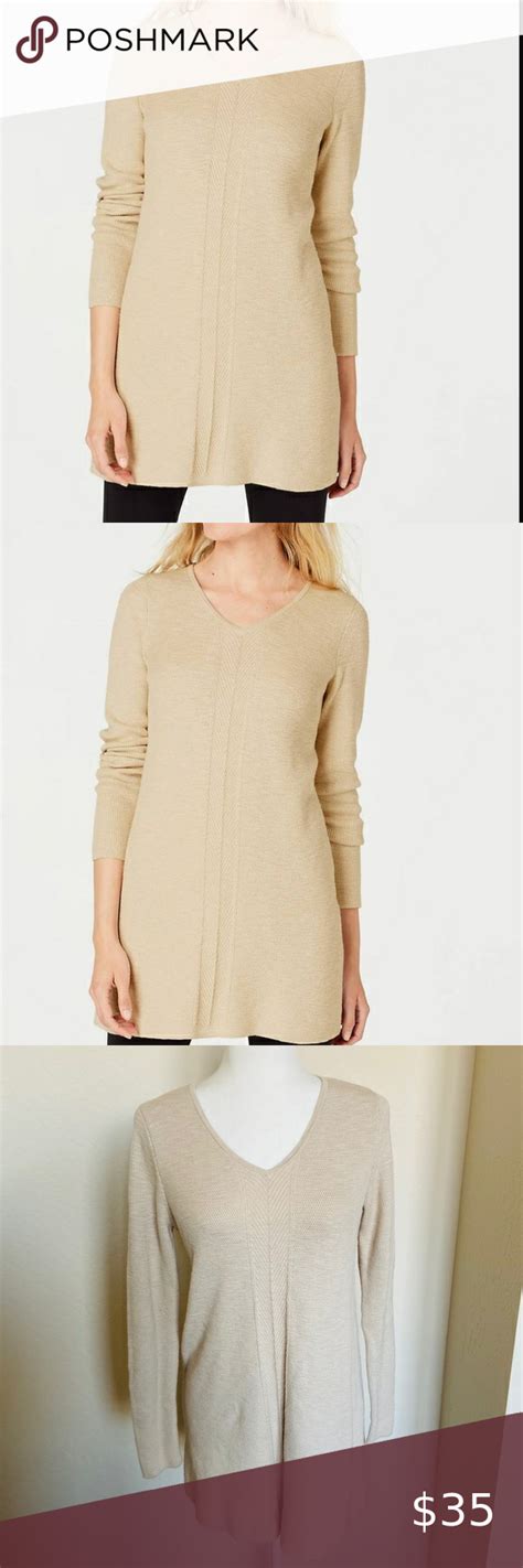 J Jill V Neck A Line Sweater Jjill Tan Color Sweater Shop Line