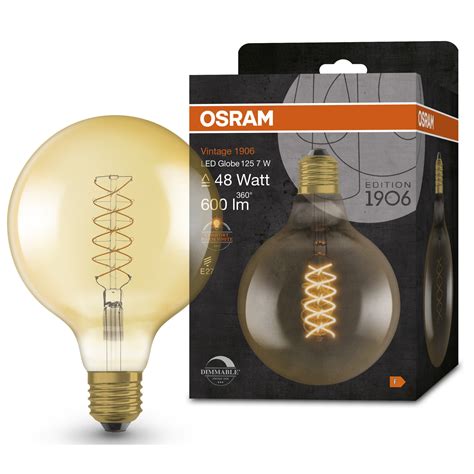 Bec LED Vintage Decorativ Osram 1906 Globe 125 Dimabil Filament