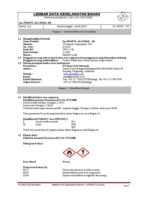 MSDS ISOPROPYL ALCOHOL-dikonversi | PDF