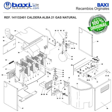 Recambio original BAXI Roca VÁLVULA DE SEGURIDAD ALBA