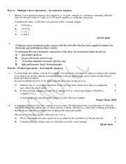 Gravimetric Analysis Questions Pdf Part A Multiple Choice Questions