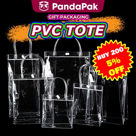 Pandapak Clear Pvc Tote Bag Transparent Bag Doort Bag T Bag