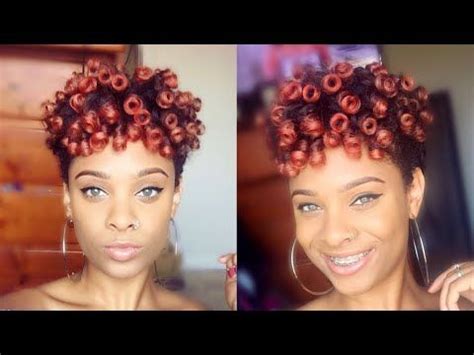 ROSE GOLD PERM ROD SET ON TAPERED NATURAL HAIR SHORT NATURAL HAIR