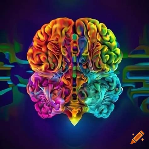 Colorful Brain Formed By Nerves With Maze Background On Craiyon