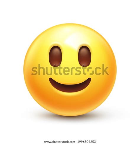 Slightly Smiling Emoji Friendly Emoticon Happy Stock Vector (Royalty Free) 1996504253 | Shutterstock