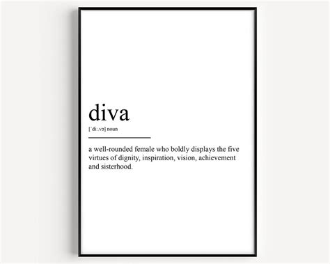 Diva Definition Print - Etsy