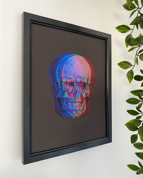 Rainbow 3d Holographic Skull Print Wall Art Skull Print 3d Etsy