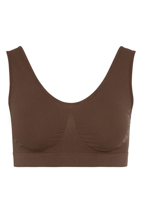 size brown seamless padded  wired bralette  clothing