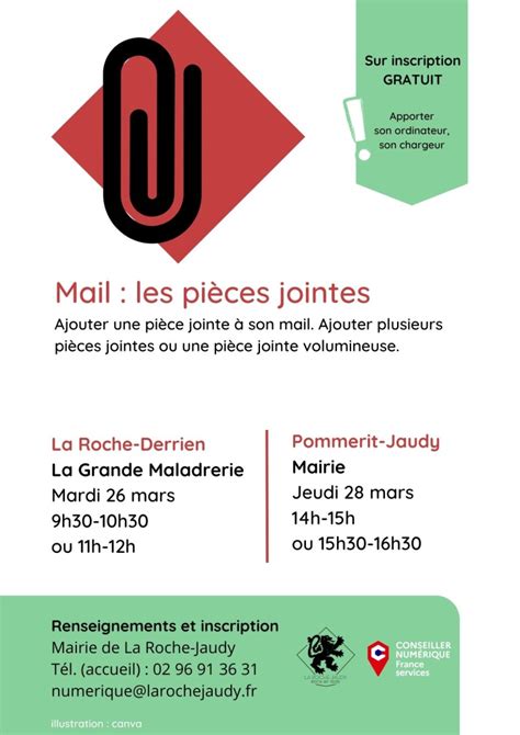 Atelier numérique Mail les pièces jointes La Roche Jaudy