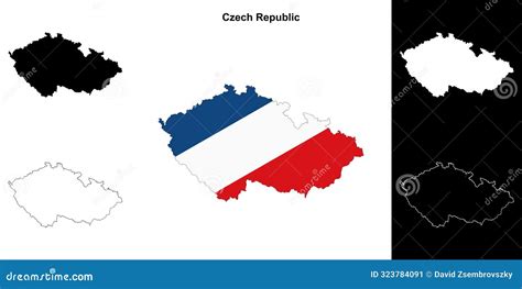 Czech Republic Outline Map Stock Illustration Illustration Of Country