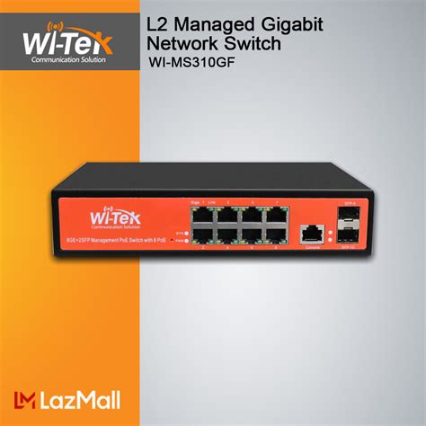 Wi Tek WI MS310GF L2 Managed Gigabit Network Switch 8GE 2SFP Ports L2