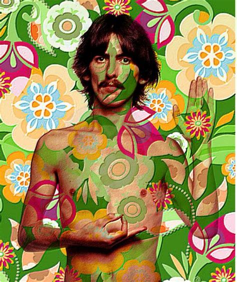 George Harrison Psychedelic Beatles Art George Harrison Flower Power