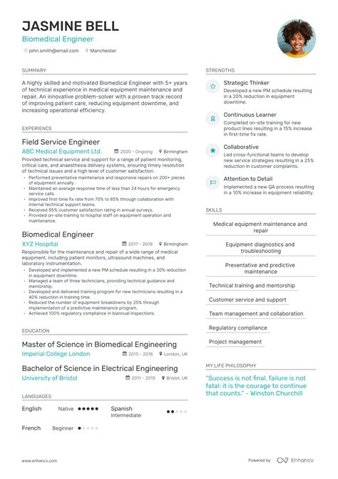 3 Biomedical Engineer CV Examples for 2023