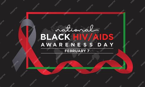 Premium Vector Black Hivaids Awareness Day Observed Every Year Of 7th February Vector Health