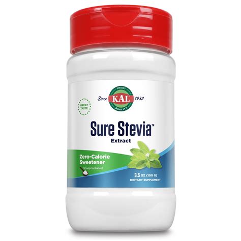 KAL Sure Stevia Extract Powder Best Tasting Zero Calorie Low