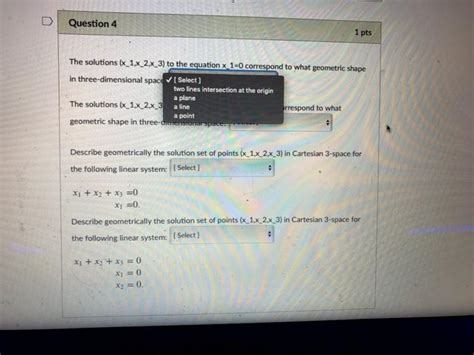 Solved D Question 4 1 Pts The Solutions X1x2x3 To