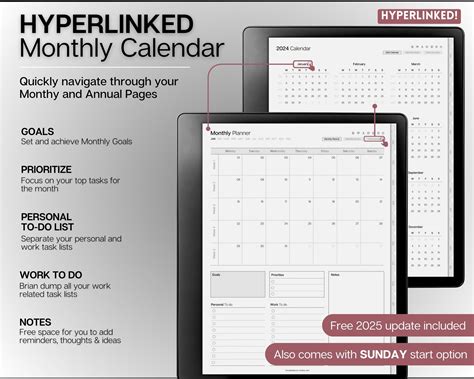 2024 Monthly Planner For Kindle Scribe Monthly Calendar 2025