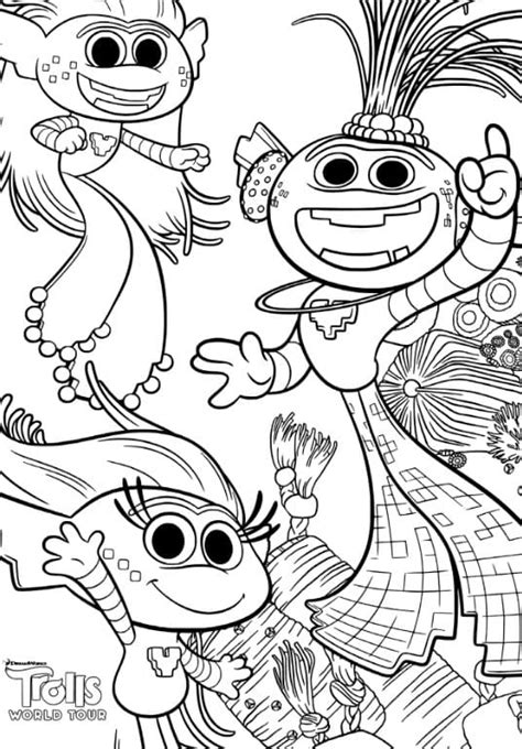 Coloriages Les Trolls 2 Tournée mondiale World Tour Imprimer les trolls