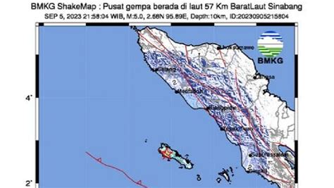 Info Bmkg Gempa Terkini Magnitudo 5 0 Guncang Sinabang