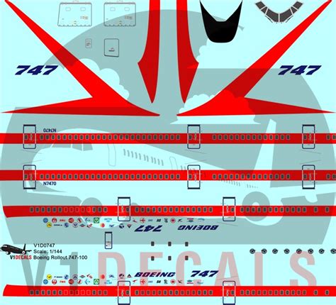 Boeing 747 100 Rollout Livery V1 Decals