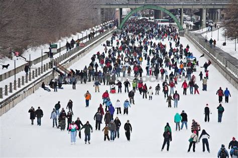 Winterlude - Ottawa, Canada skating on Rideau Canal, the longest ...