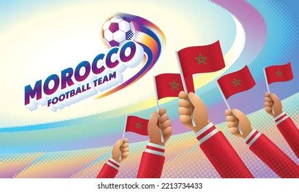 Morocco Football Team Celebration National Flag Stock Vector (Royalty ...