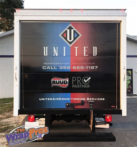 United Refrigeration Box Truck Back Bb Graphics And The Wrap Pros