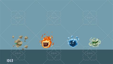 Animated Pixel Elemental Wisp Gamedev Market