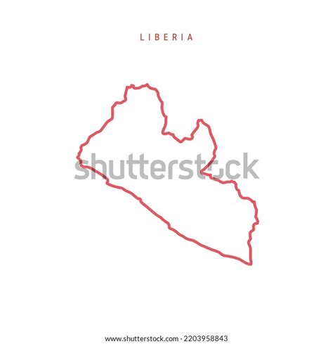 Liberia Editable Outline Map Liberian Red