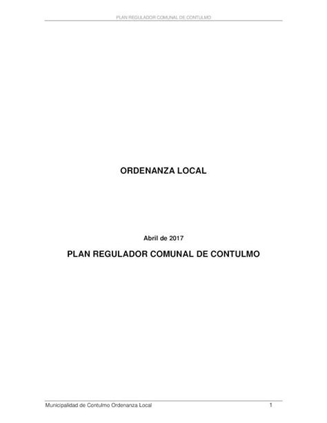 PDF ORDENANZA LOCAL PLAN REGULADOR COMUNAL Regulador Comun PLAN