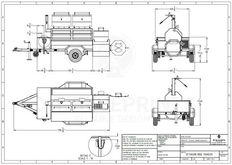 DIY BBQ Smoker Trailer Plan, Smoker Blueprint, Outdoor Cooking Project ...