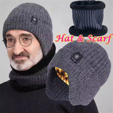 Winter Hats Knit Cap Men And Women Velvet Hat Coral Fleece Scarf