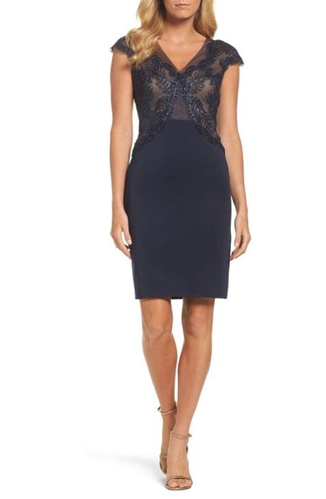 Tadashi Shoji Lace And Neoprene Sheath Dress Regular And Petite