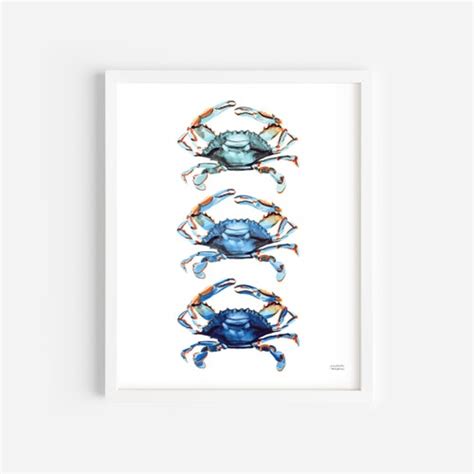 Crab Wall Art Coastal Crab Beach Crab Nautical Decor Beach Etsy