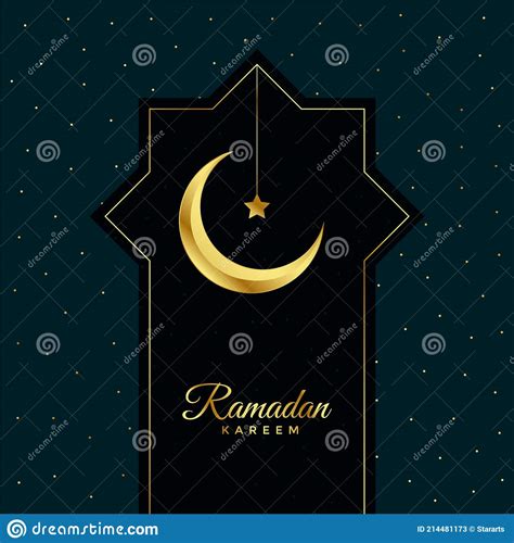 Cartaz De Convite Ramadan Kareem Lua Dourada E Estrela Ilustra O