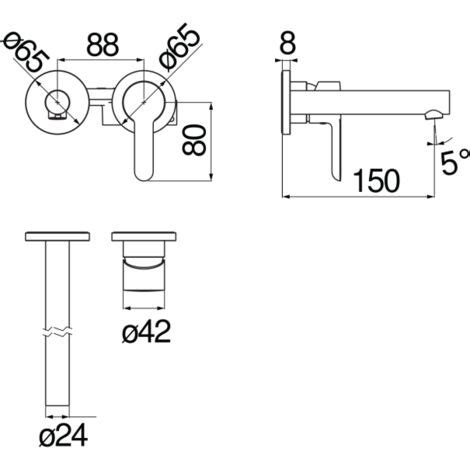 Nobili Série ABC Mélangeur lavabo encastré AB87199CR Chromé Laiton